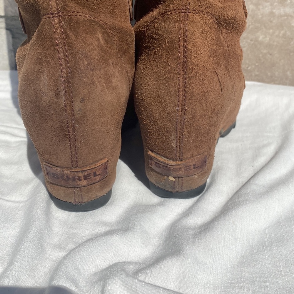 SOREL Joan of Arctic Wedge  Suede & Leather Lace Up Knee High Size 7 - Picture 8 of 13